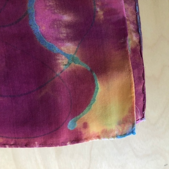 Handmade Tie Dye Silk Scarf - Dopamine - Picture 5 of 8